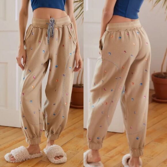 Urban outfitters Out From Under Hattie Mix Textured‎ Jogger Pant - Picture 1 of 6